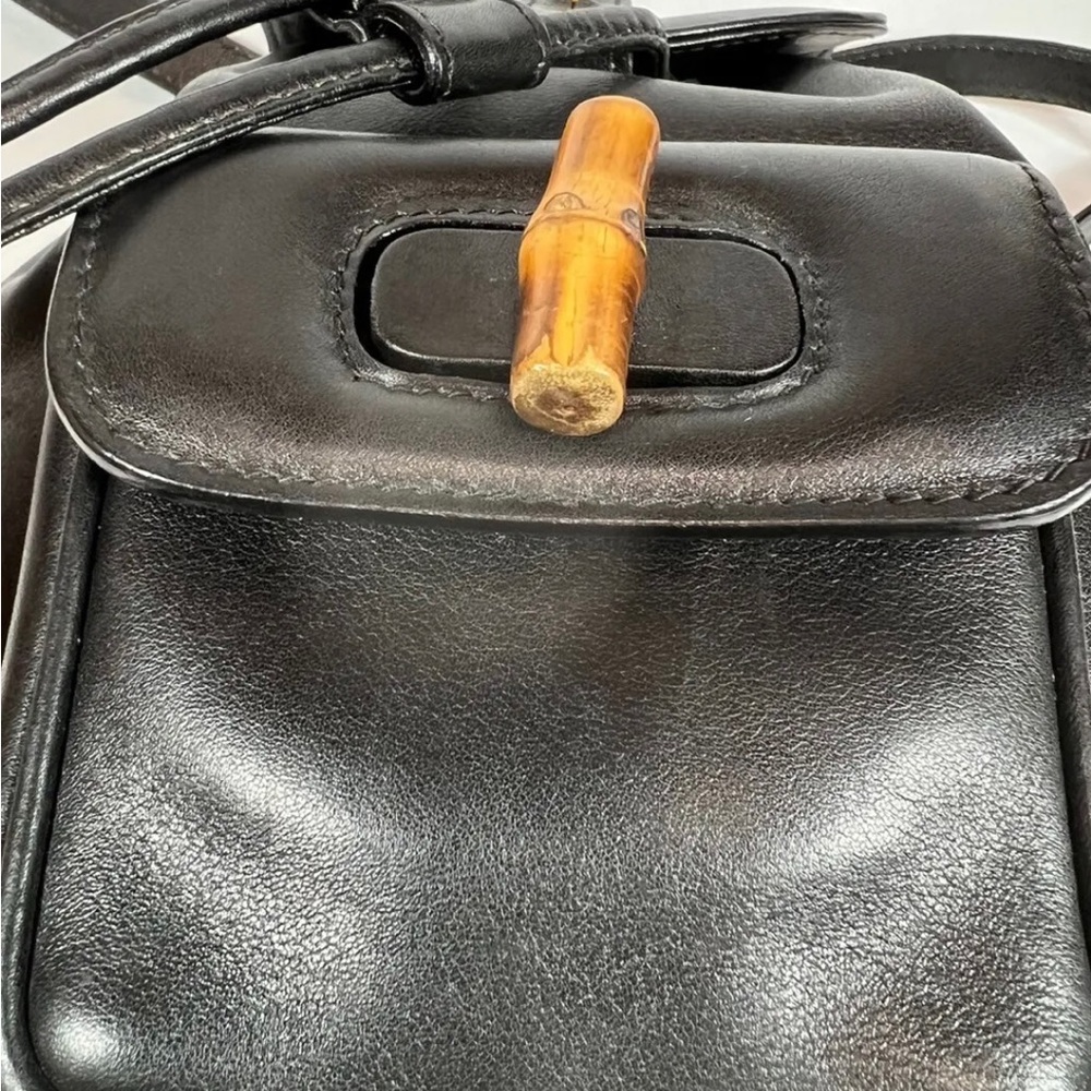 Gucci Bamboo Small Backpack Drawstring Bag Vintag… - image 7